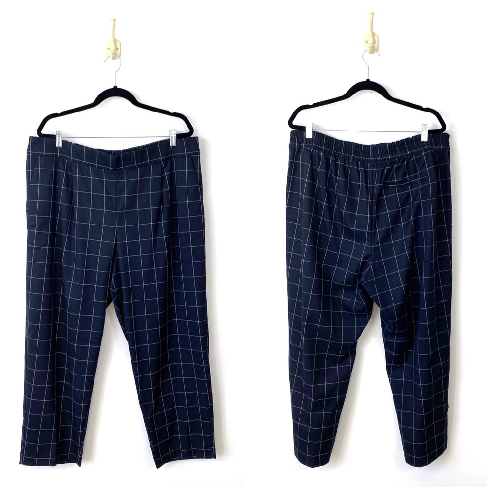 GAP XXL Slim Pull On Pleated Ankle Pant Navy Blue